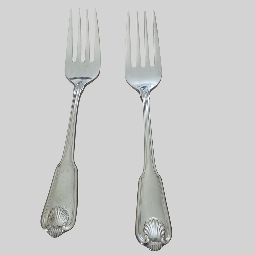 Vintage Stainless Steel Shell Tip Forks Set of 2 Discontinued Pattern China